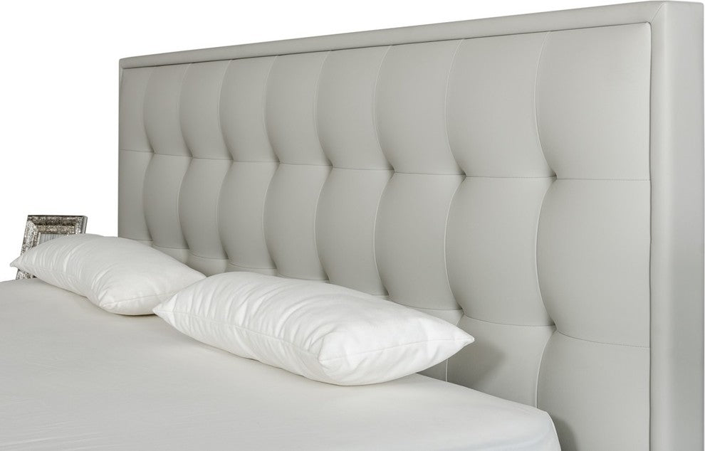 Modrest Hera Modern Queen Gray Leatherette Bed
