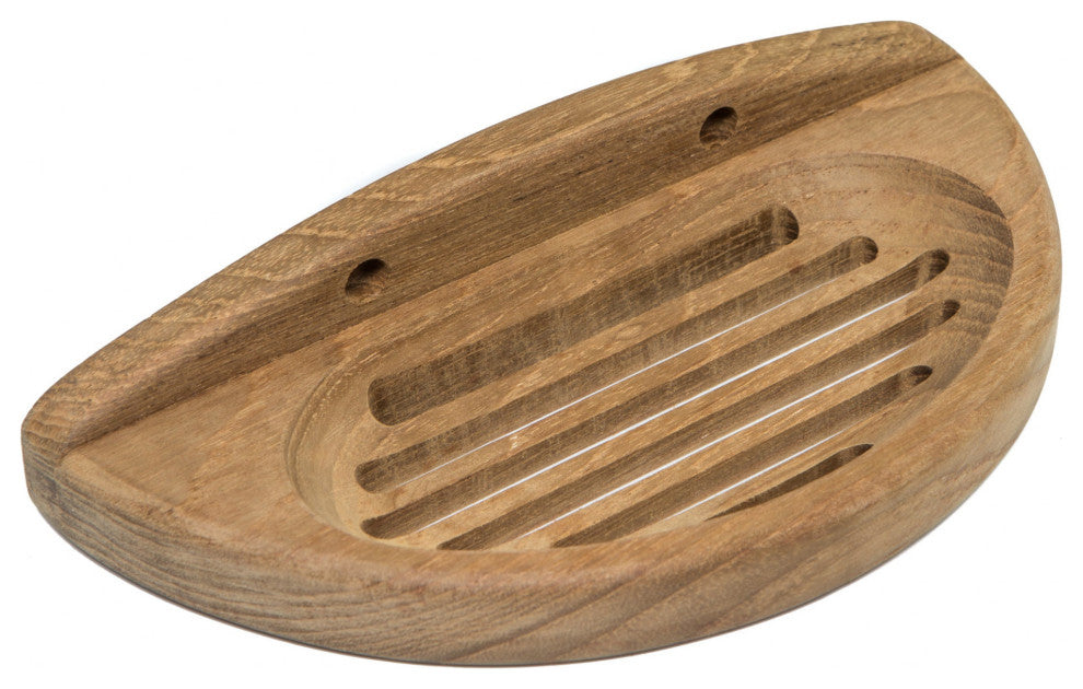 Traditional Solid Teak Wall Mount Oval Soap Dish