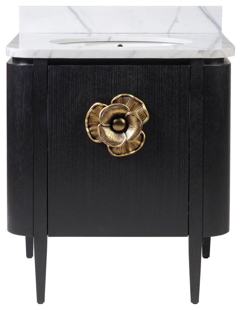 Briallen 30" Black Vanity with Oval Undermount Sink