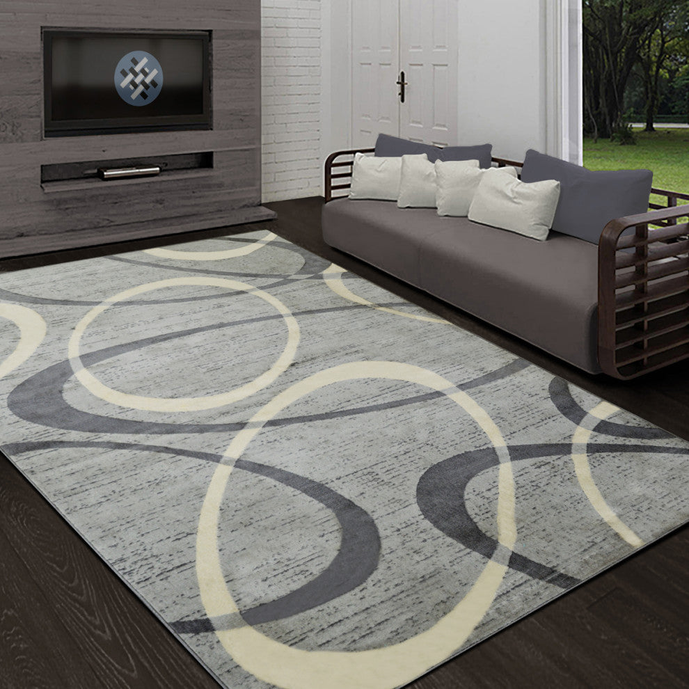 Modern Accent Rug, Smoke, 6'11"x4'11"
