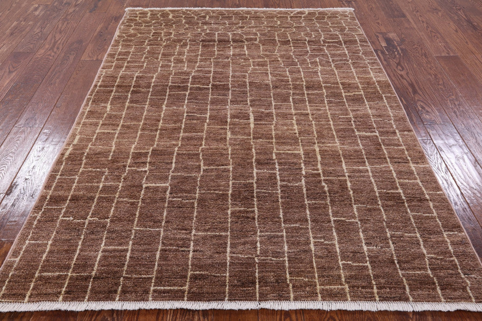 4' 10" X 6' 9" Moroccan Handmade Wool Rug Q6617