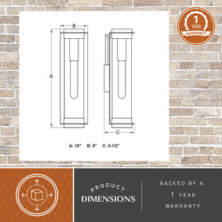 Brighton Park 18"H Outdoor Wall Light Textured Black