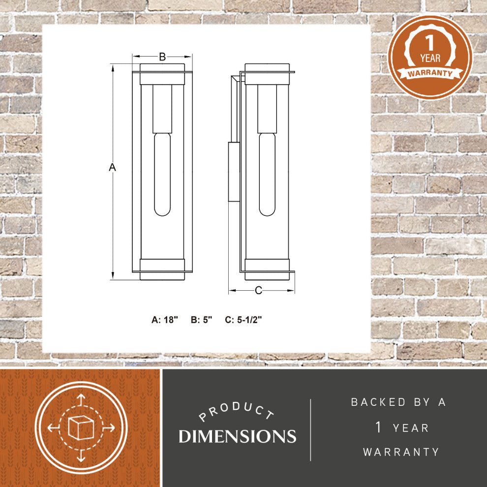 Brighton Park 18"H Outdoor Wall Light Textured Black