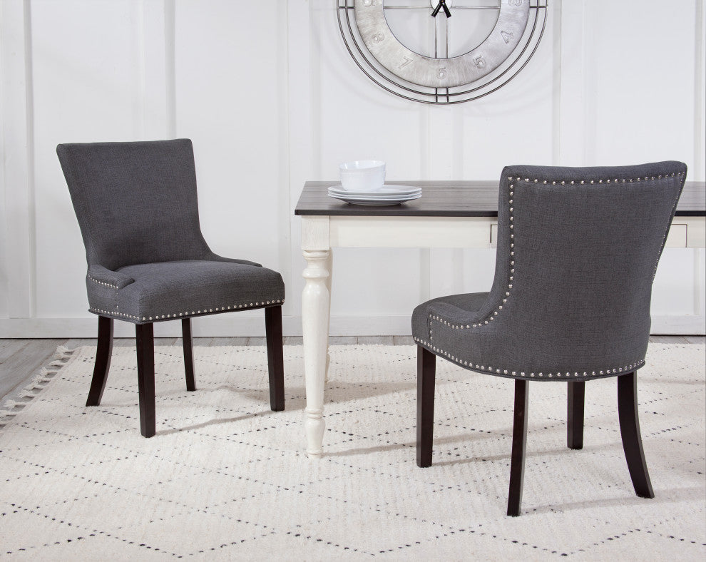 Grafton Home Craven Upholstered Dining Chairs, Set of 2, Gray Goose