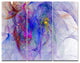 Blue Mystic Psychedelic Texture, Abstract Art on Canvas, 36x28, 3 Panels