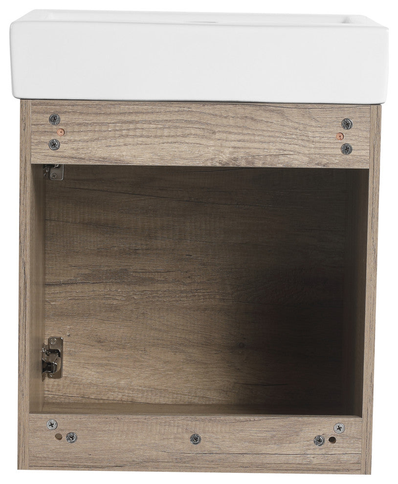 BNK Minimalist Wall-Mounted Bathroom Vanity with Ceramic Basin