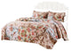 Benzara BM231031 3 Piece Microfiber Reversible Floral Print Queen Quilt Set
