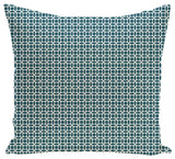 Retro Funk Geometric Print Pillow, Deep Sea, 16"x16"
