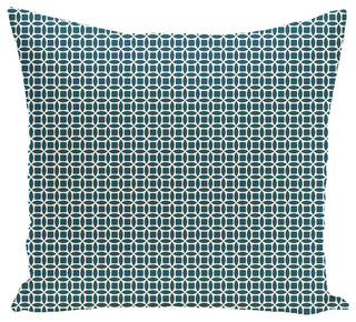 Retro Funk Geometric Print Pillow, Deep Sea, 16"x16"