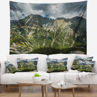 Panoramic Vista Over Mountains Landscape Wall Tapestry, 39"x32"