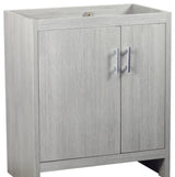 31" Single Vanity, Gray Pine Finish Top With Engineered Stone Top and Oval Sink