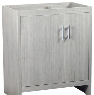 31" Single Vanity, Gray Pine Finish Top With Engineered Stone Top and Oval Sink