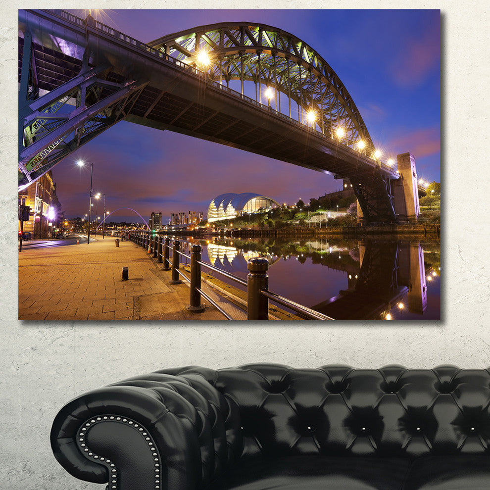 Bridges over River Tyne Newcastle, Large Cityscape Canvas Art Print, 60x40