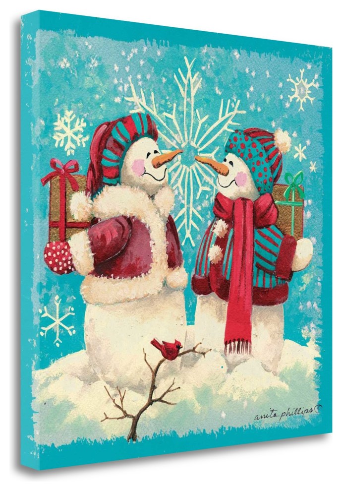"Gift Exchange - Aqua" By Anita Phillips, Giclee Print on Gallery Wrap Canvas