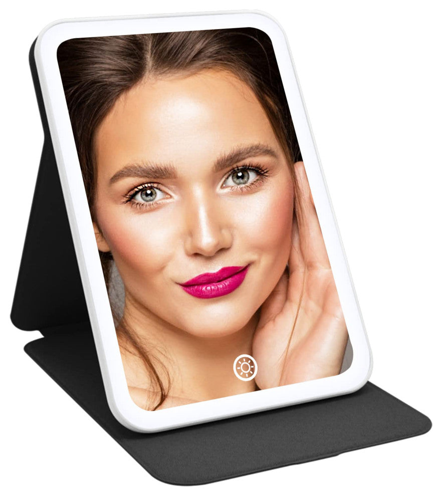 Touch Tablet Mini Tri Tone Led Makeup Mirror, Black