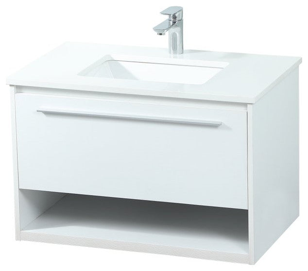 Elegant Decor Roman Bathroom Vanity White