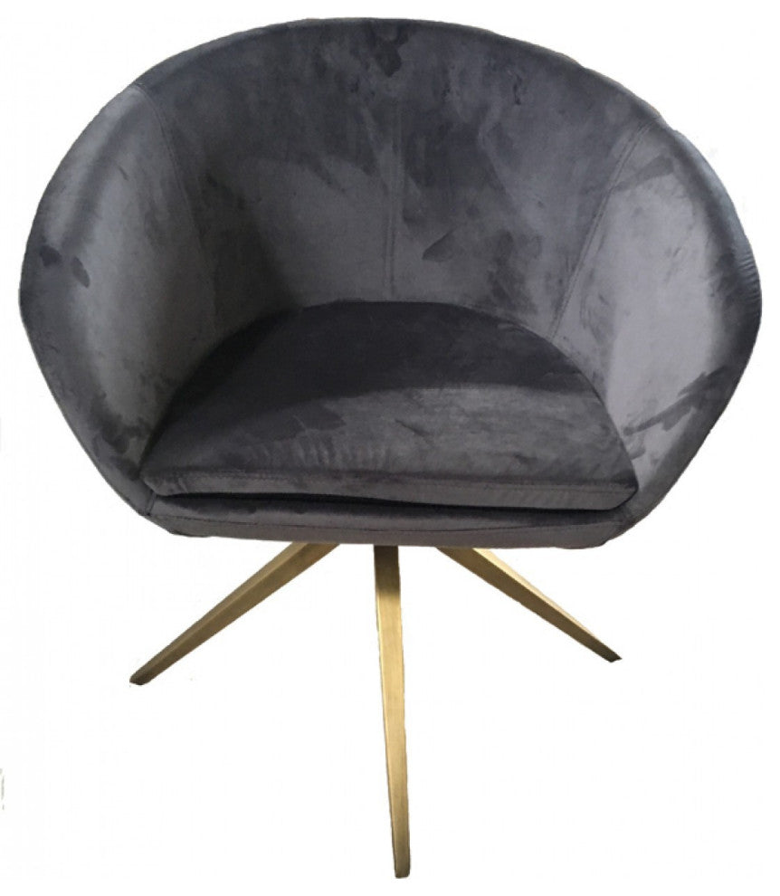 Gray Bronze Velved Dining Chair