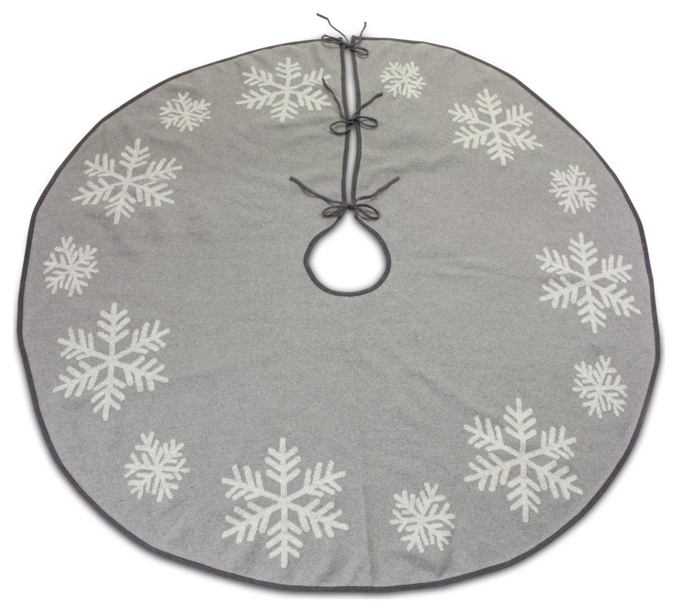 Gray Woven Snowflake Tree Skirt 48"D