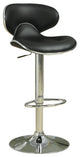 Set of 2 Adjustable Height Bar Stools, Black