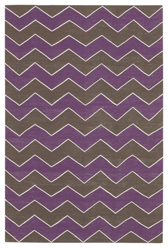 Rug N Carpet - Handmade Wool 3' 7'' x 5' 5'' Modern Design Dhurrie Kilim Rug