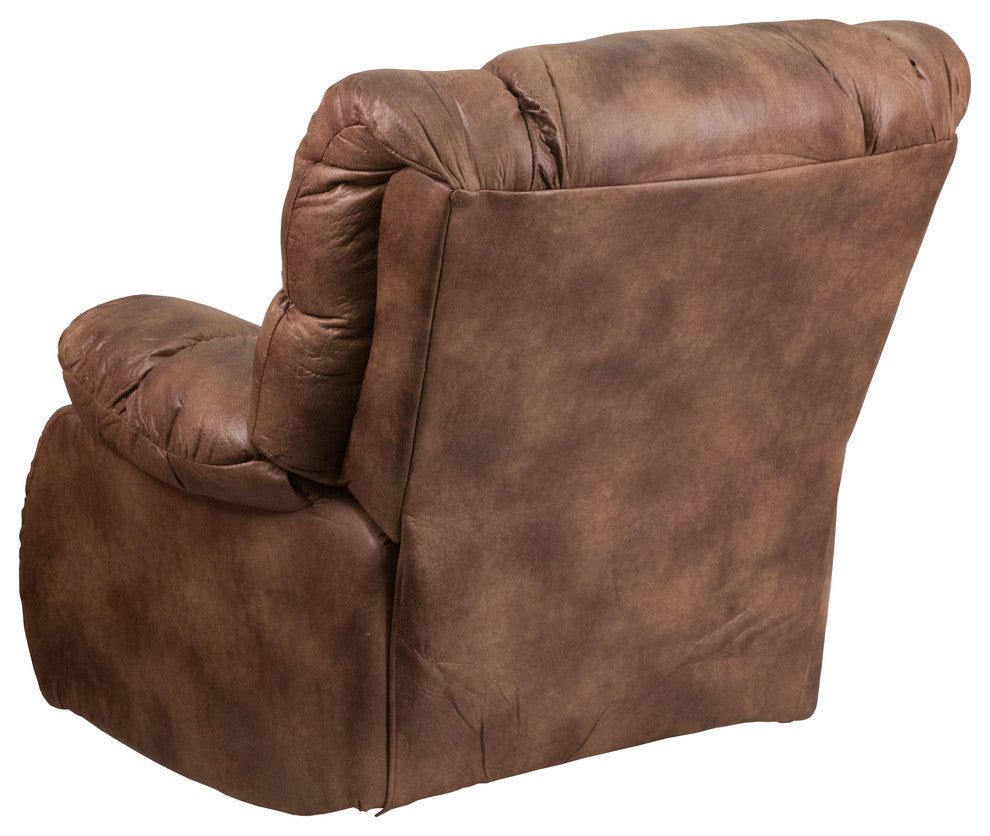 Contemporary, Breathable Comfort Padre Fabric Rocker Recliner, Almond