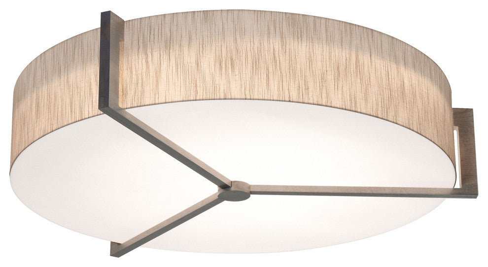 Apex 33" LED Flush Mount, Weathered Gray Finish, Jute Shade