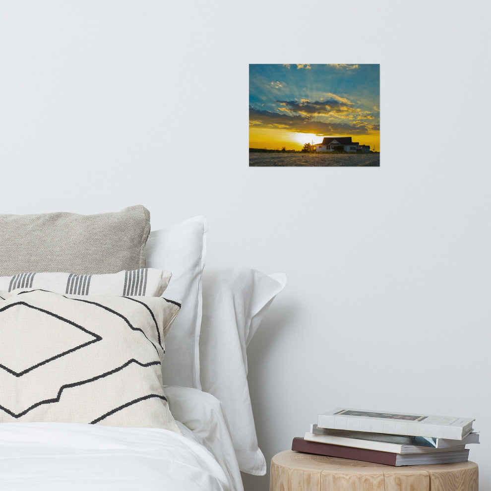 Sunset at Bowers Landscape Photo, Coastal Unframed Wall Art Print, 11" X 14"