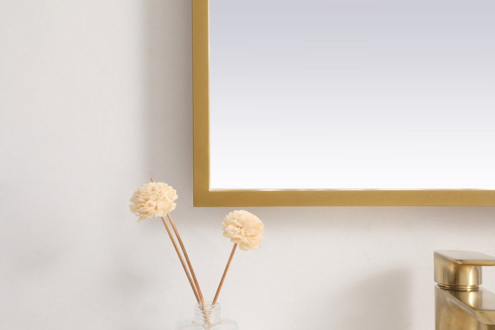 Modern Brass Led Mirror