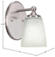 Capri 1-Light Wall Sconce, Brushed Nickel/Square White Muslin