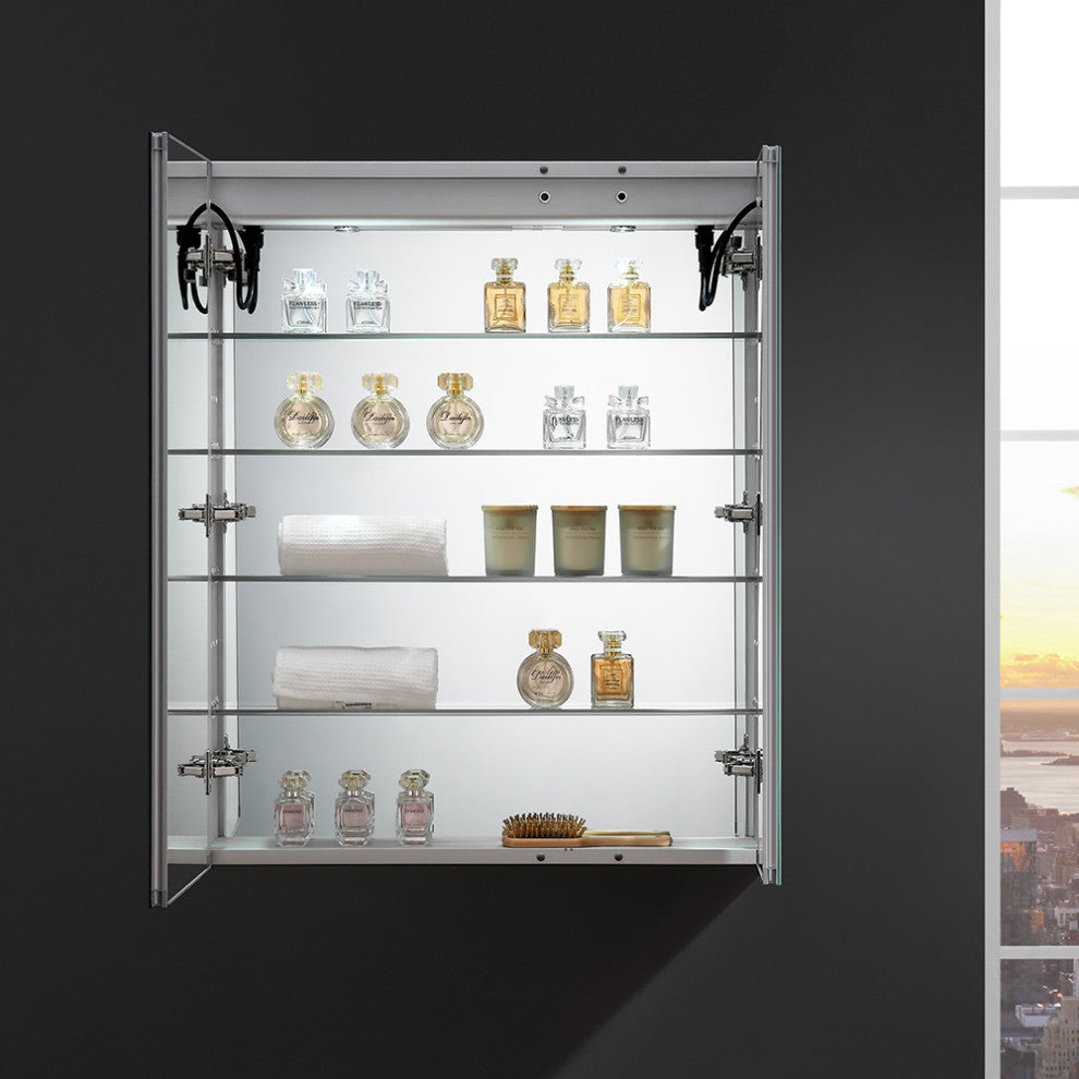 Fresca Tiempo 30" Widex36" Tall Bathroom Medicine Cabinet With LED Lighting