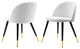 Side Dining Chair, Set of 2, Velvet, White, Cafe Bistro Restaurant Hospitality