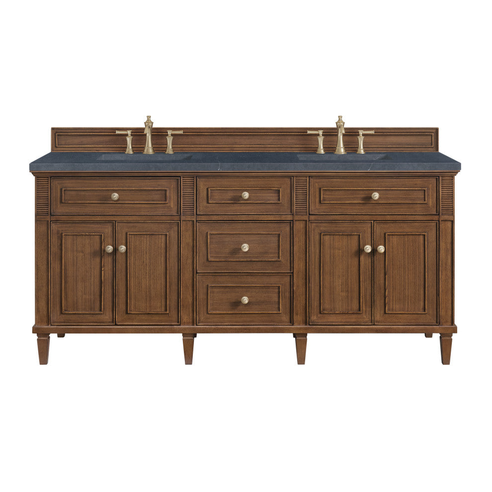 Lorelai 72"Double Vanity, Mid-Century Walnut, 3 CM Charcoal Soapstone Top
