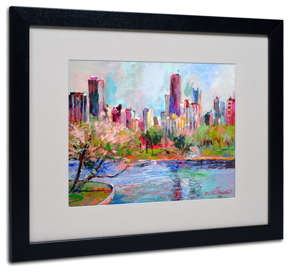 'Cityscape 2' Matted Framed Canvas Art by Richard Wallich