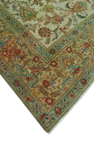 Fine Vintage Distressed Kaleb Ivory/Green Rug, 9'6 x 12'7