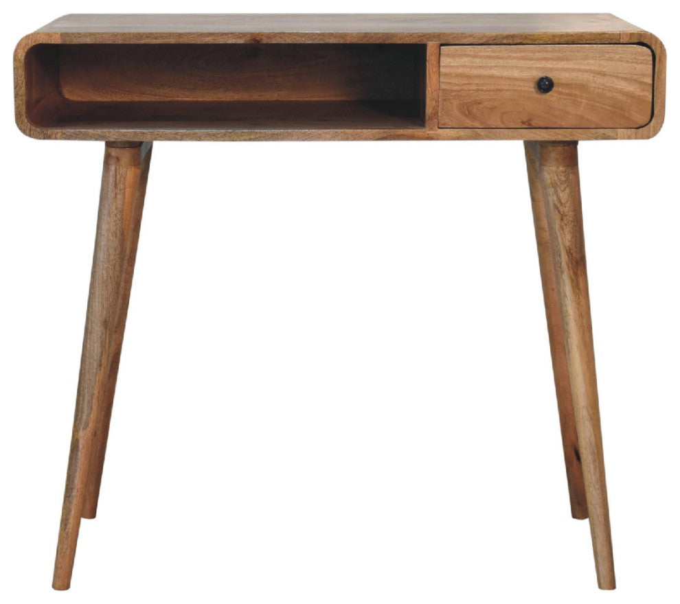 Curved Oak-ish Writing Desk