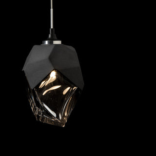 Chrysalis 1-Light Small Pendant Black Finish- Standard, Black Crystal