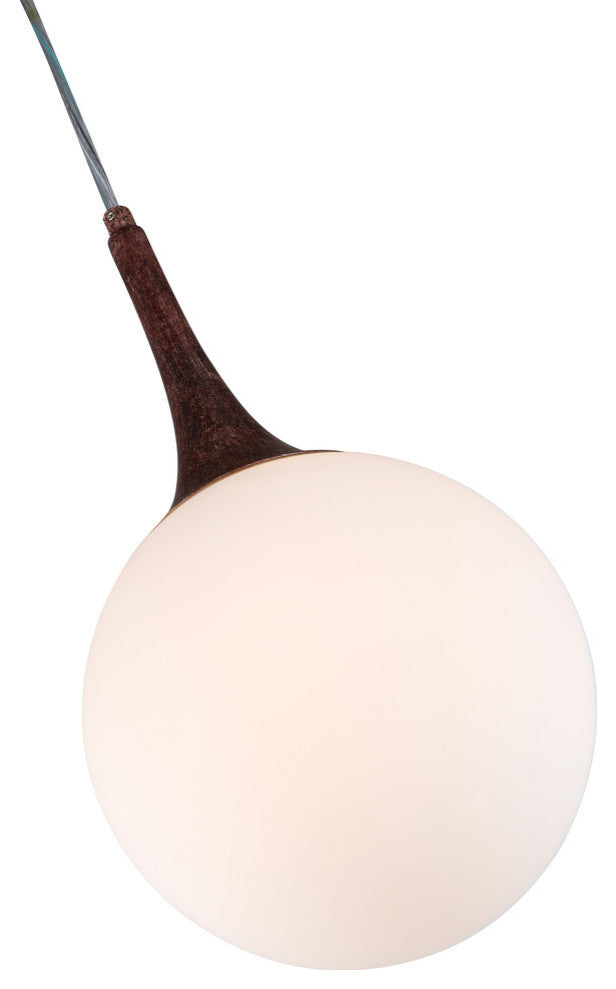 Woodbridge Lighting Alicia Mini-Pendant, Walnut, Opal LED