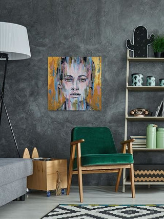 "Through the Rain" Painting Print on Wrapped Canvas, 32"x32"