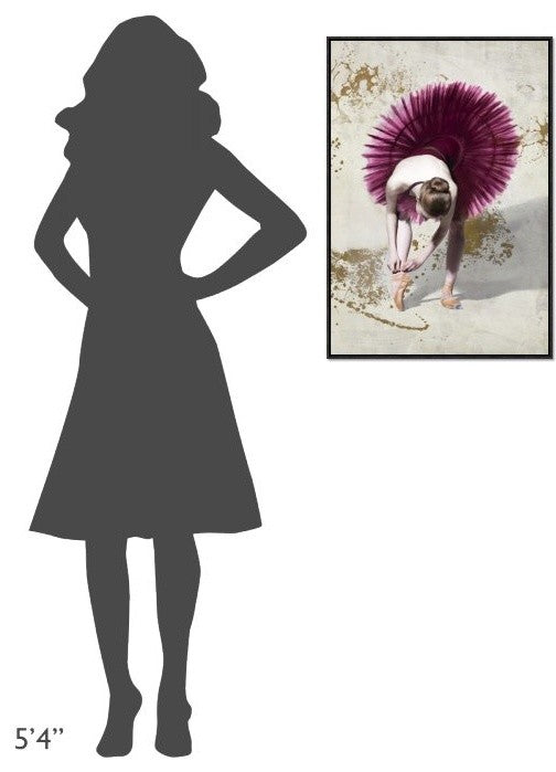 "Purple Ballerina" Framed Canvas Giclee by Teo Rizzardi, 21x31"