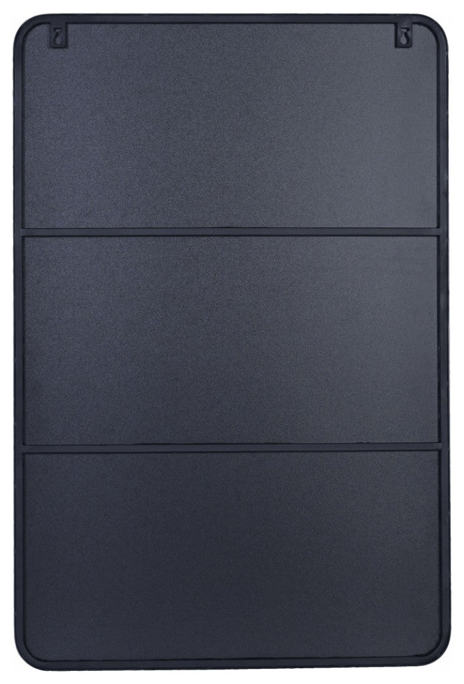 Black Rectangle Accent Metal Mirror