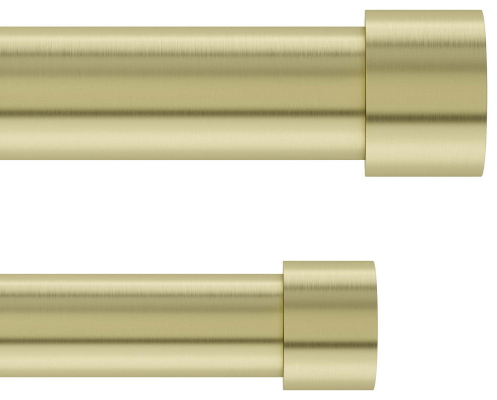 Umbra Cappa 1" Double Curtain Rod, 66-120", Brass