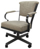 Miami Swivel Metal Dining Caster Chair - Reading Base, Hemsath Driftwood, Gray