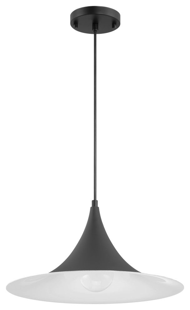 Costa LED Pendant, Replaceable LED, Matte Black, 15.75in
