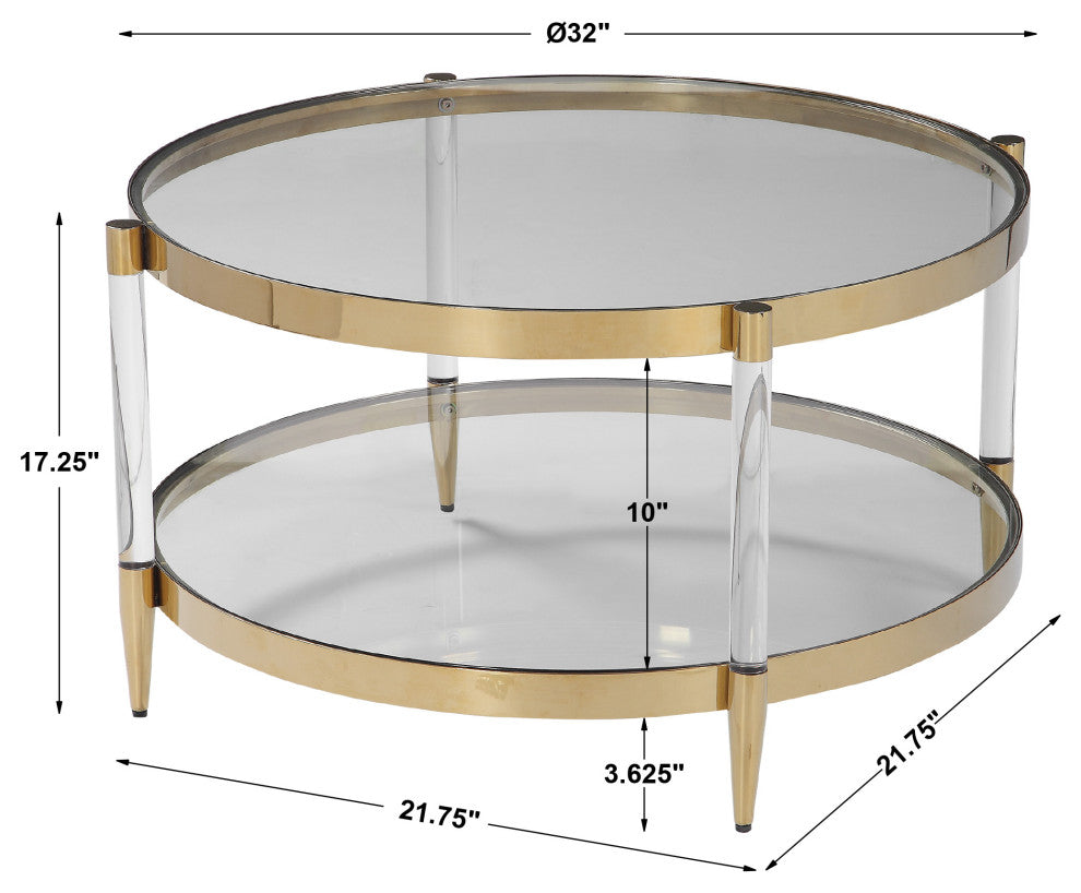 Uttermost Kellen Glass Coffee Table