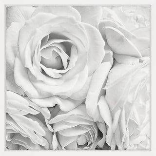 "Soft White Petals" Framed Painting Print, 18"x18"