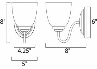 Maxim 10071 Stefan 5"W Bath Light - Satin Nickel / Frosted Glass