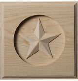 5"W x 5"H x 3/4"P Austin Star Rosette, Rubberwood