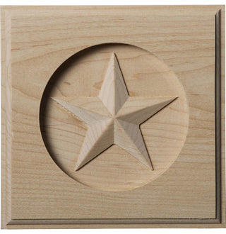 5"W x 5"H x 3/4"P Austin Star Rosette, Rubberwood