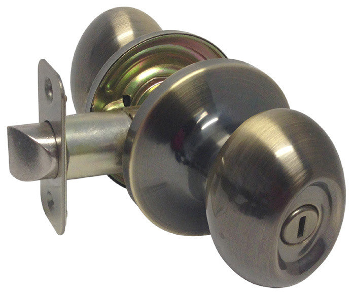 Oval Door Knob, Antique Brass, Privacy