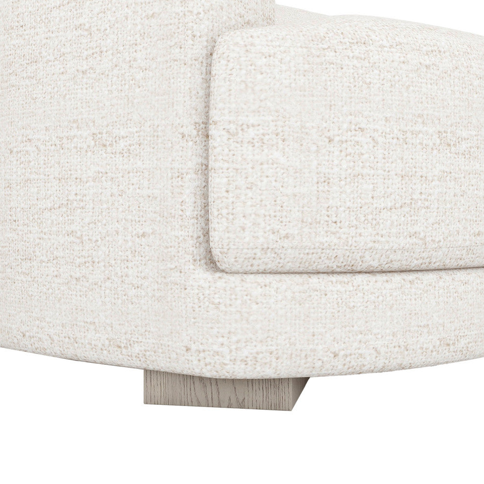 Laguna 166" Modular Feather-Cushion Sectional Sofa, Wheat Cream Beige Polyester Tweed, Left-Arm Facing